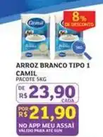 Assaí Atacadista Camil - arroz branco tipo 1 oferta