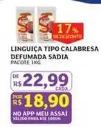 Assaí Atacadista Sadia - linguiça tipo calabresa defumada oferta