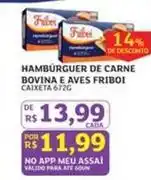 Assaí Atacadista Friboi - hambúrguer de carne bovina e aves oferta