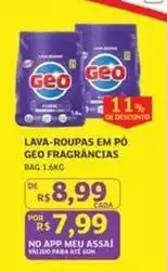 Assaí Atacadista Geo - lava-roupas em pó fragrâncias oferta