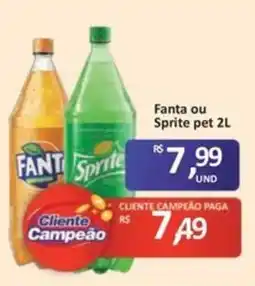Paulistão Supermercados Fanta ou Sprite pet 2L oferta