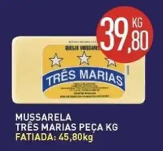 Mussarela três marias peça kg