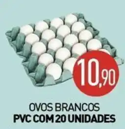 Calvo Atacadista ovos brancos pvc com 20 unidades oferta