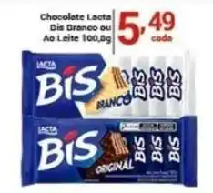 Chocolate Lacta Bis Branco ou Ao Leite 100g