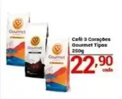 X Supermercados Café 3 Corações Gourmet Tipos oferta