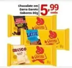 X Supermercados Chocolate em Barra Garoto Sabores oferta