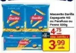 X Supermercados Macarrão Barilla Espaguete N°8 ou Parafuso ou Penne 600g oferta