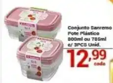 X Supermercados Conjunto Sanremo Pote Plástico oferta