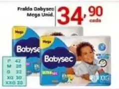 X Supermercados Fraldas babysec mega unid. oferta