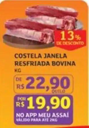 Costela janela resfriada bovina