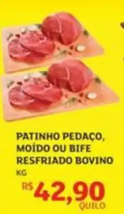 Assaí Atacadista Patinho pedaço, moído ou bife resfriado bovino oferta