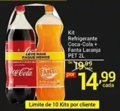X Supermercados Kit Refrigerante Coca-Cola + Fanta Laranja oferta