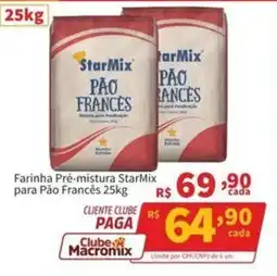 Macromix Atacado Farinha pré-mistura starmix para pão francês oferta