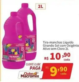 Macromix Atacado Tira-manchas liquido girando sol com oxigenio ativo sem cloro oferta