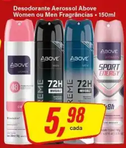 Rede Supermarket Desodorante Aerossol Above Women ou Men Fragrâncias oferta