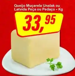 Rede Supermarket Queijo Muçarela Unalak ou Latvida oferta