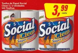 Rede Supermarket Toalha de Papel Social Clean C/ 2 Unidades oferta