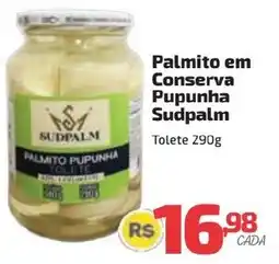 Supermercado Jacomar Palmito em Conserva Pupunha Sudpalm oferta