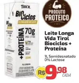 Supermercado Jacomar Leite Longa Vida Tirol Biociclos + Proteína oferta