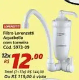 Filtro Lorenzetti Acqua Bella c/Torneira