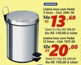 Lixeira Inox com Pedal 5L