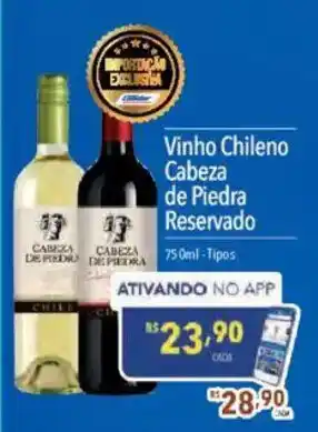 Supermercados Condor Vinho Chileno Cabeza de Piedra Reservado oferta