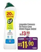 Muffato Cif - limpador cremoso cíff frasco leve 450ml pague 360ml oferta