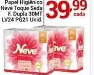 X Supermercados Papel higiênico neve toque seda f. dupla 30mt lv24 pg21 unid. oferta