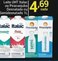 X Supermercados Leite UHT Italac| ou Piracanjuba Desnatado ou Semidesnatado oferta