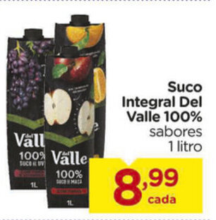 Carrefour Suco integral Del Valle 100% 1L oferta