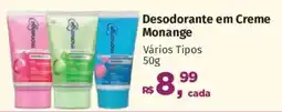 Supermercados Mateus Desodorante em Creme Monange Vários Tipos oferta