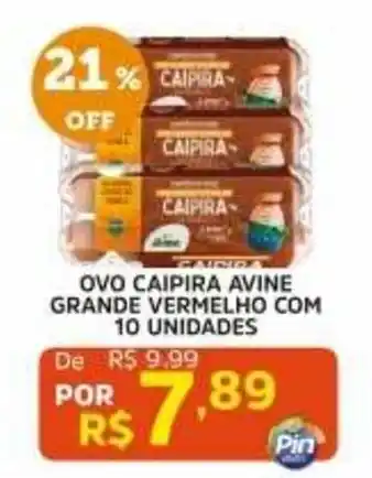 Ovo caipira avine grande vermelho