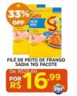 Pinheiro Supermercado Filé de peito de frango sadia 1kg pacote oferta