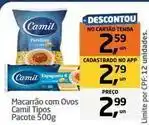 Tenda Atacado Camil - macarrão com ovos oferta
