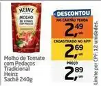 Tenda Atacado Heinz - molho de tomate com pedaços tradicional oferta