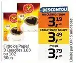Tenda Atacado 3 corações - filtro de papel 103 oferta