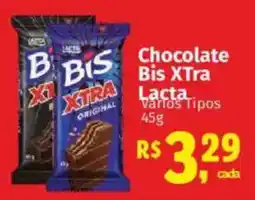 Supermercados Mateus Chocolate Bis Xtra Lacta vários Tipos oferta