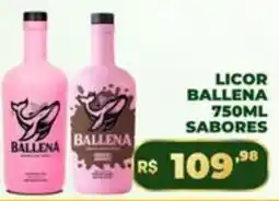 Supermercado Padrão Licor ballena sabores oferta