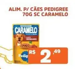 Supermercados Pague Menos alimentação p/ cães pedigree 70g sc caramelo oferta