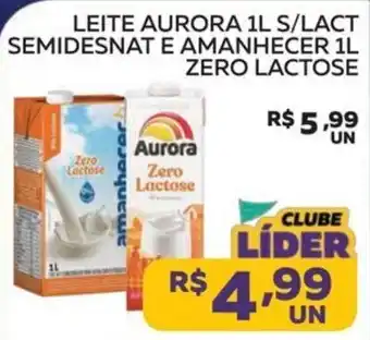 Leite aurora 1l s/lact semidesnat e amanhecer 1l zero lactose