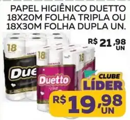 Lider Atacadista Papel higiênico duetto oferta