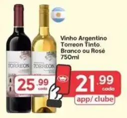 Supermercados Princesa Vinho Argentino Torreon Tinto Branco ou Rosé oferta