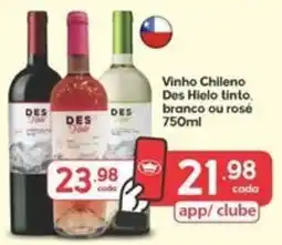 Supermercados Princesa Vinho chileno des hielo tinto, branco ou rosé oferta