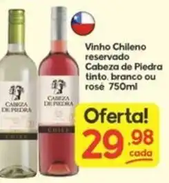 Supermercados Princesa Vinho chileno reservado Cabeça de pedra tinto, branco ou rosé oferta