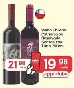 Supermercados Princesa Vinho Chileno Patriarca ou Reservado Santa Ester Tinto oferta