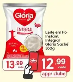 Supermercados Princesa Leite em Pó Instantâneo Integral Glória Sache oferta