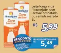 Supermercados Savegnago Leite longa vida Piracanjuba sem lactose desnatado ou semidesnatado oferta