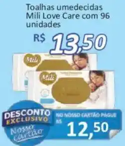 Supermercados Savegnago Toalhas umedecidas Mili Love Care oferta