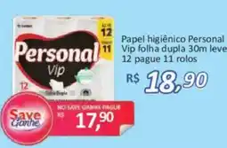 Supermercados Savegnago Papel higiênico personal vip oferta