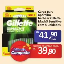Paulistão Supermercados Carga para aparelho barbear Gillette Mach3 Sensitive oferta